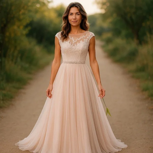 Rebecca Ingram Carrie Romantic Ballgown Wedding Dress NWOT 12 - Picture 3 of 7